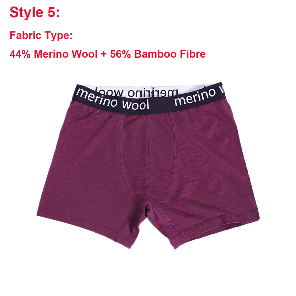 Merino Wool Mens Underwear Boxer Briefs 87% Merino Wool Blend Boxershorts Men Soft Breathable Moisture Wicking Sports Underpants