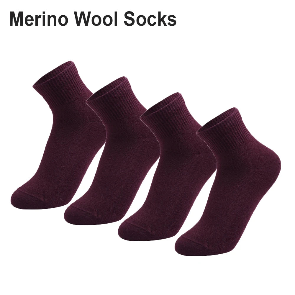 4 Pairs Men Women Merino Wool Socks Light Low Cut Sock Merino Wool Breathable Comfort Fit Thin for Running Cycling Ski Socks