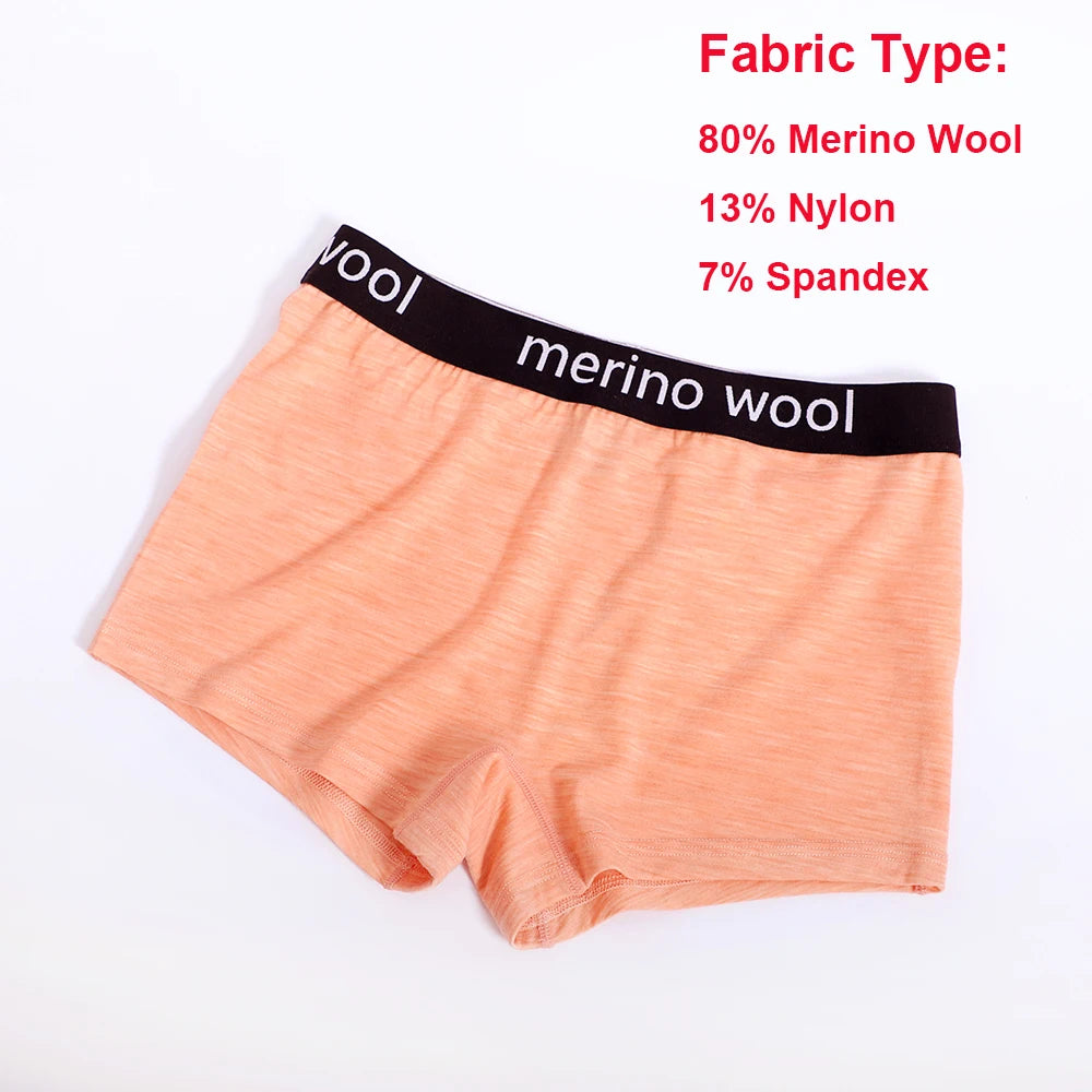 Women's Merino Wool Underwear Boxer Briefs Yoga Sweatpants Fitness Panties Wicking Quick Dry Breathable Wool Underpants