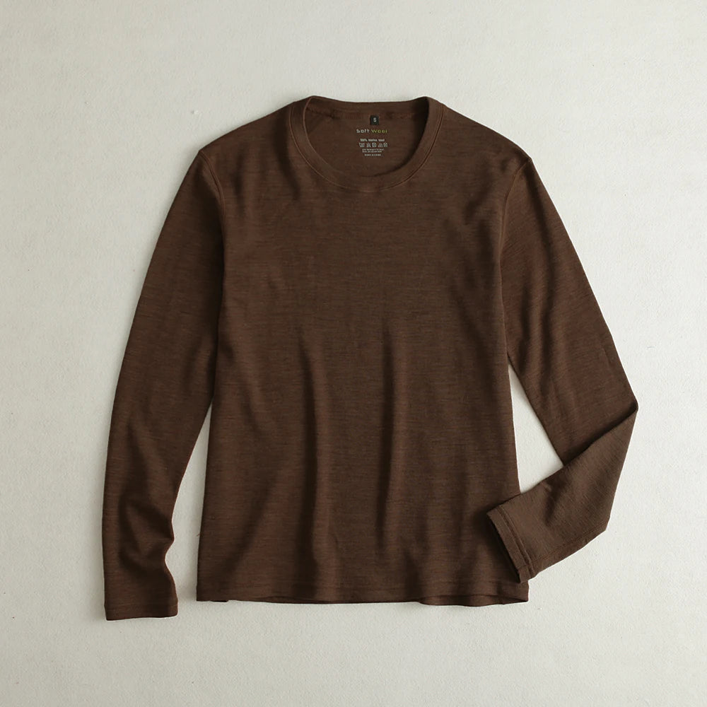 Men's 100% Merino Wool Thermal Underwear Long Sleeve Shirt Merino Wool Base Laye Top Wicking Breathable Anti-Odor 230g Asia Size