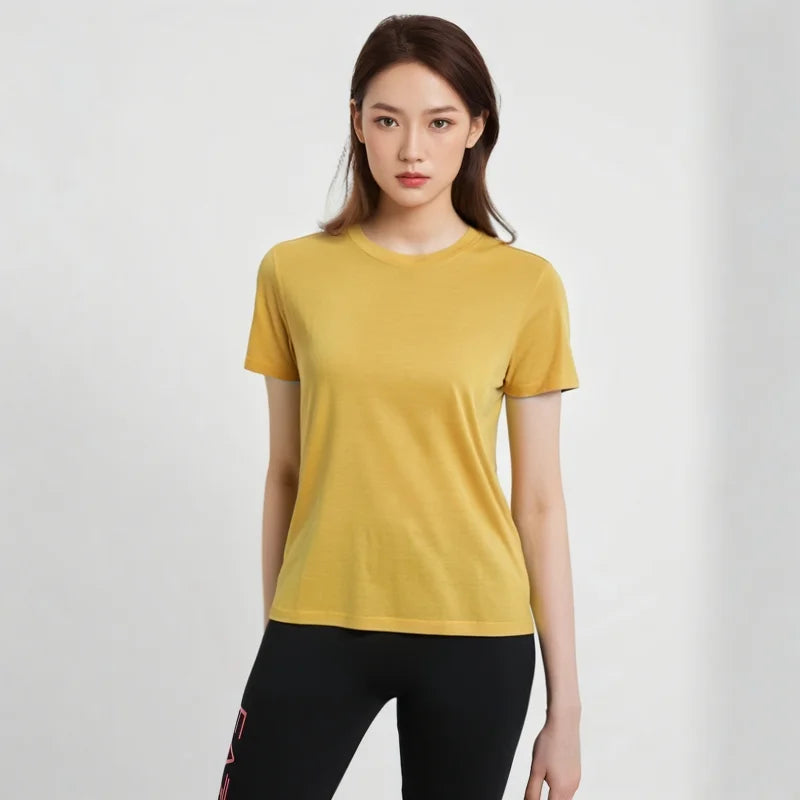 16.5Micro Merino Wool T Shirt Women Lightweight 100% Merino Wool Base Layer Short Sleeve Running Hiking Tee Moisture-Wicking