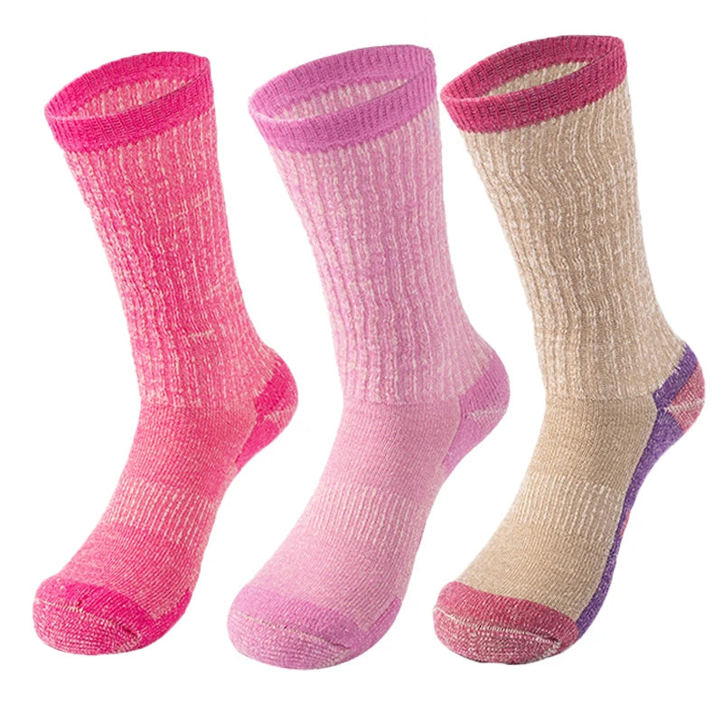 3 Pack Unisex 75% Merino Wool Hiking Socks Men Women Merino Wool Thermal Cozy Winter Boot Sock Midweight Cushion Warm Breathable