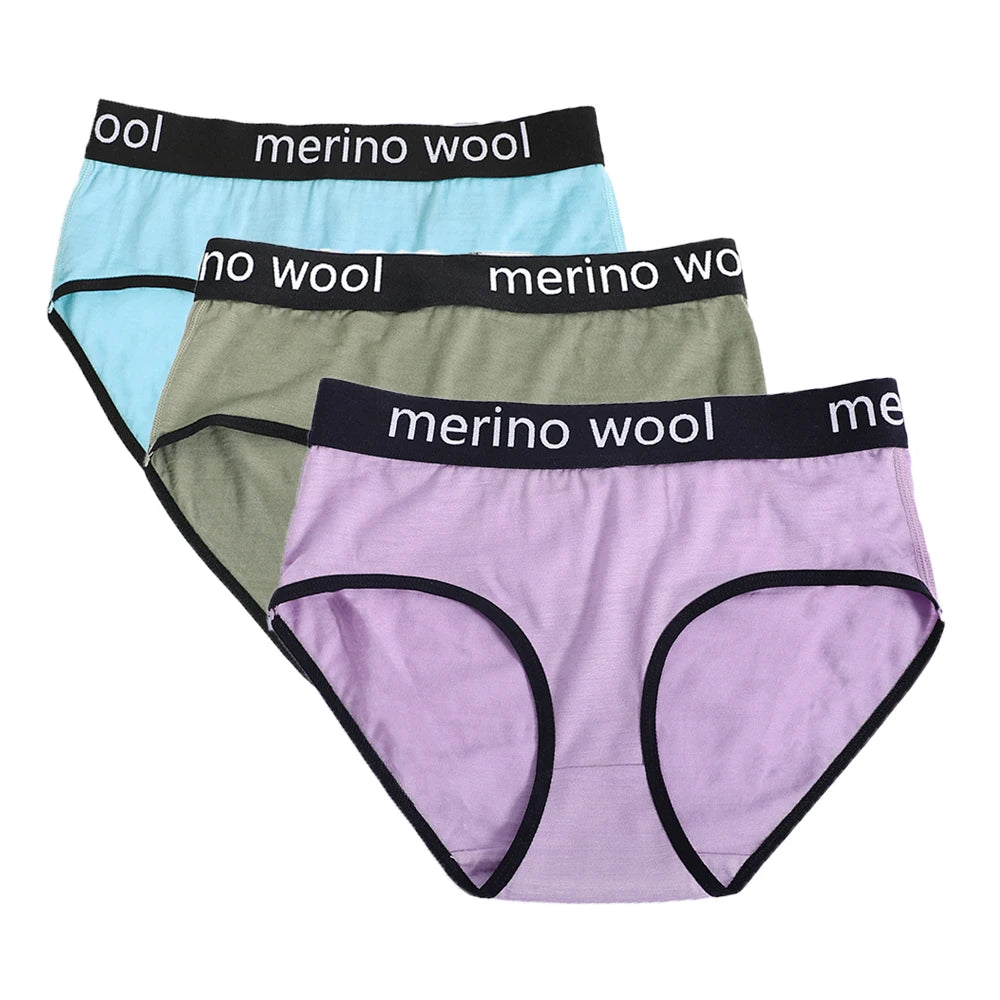 Women's 100%/87% Merino Wool Bikini Brief Merino Underwear Lightweight Briefs Sports Active Panties Soft Breathable Anti-Odor