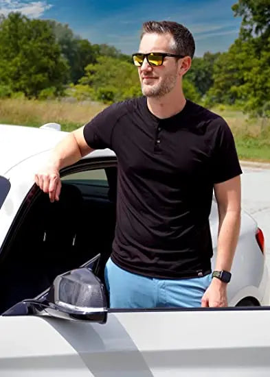 100% Merino Wool Henley T-Shirts Men Merino Short Sleeve Shirts Sports Running Everyday Tee Top Wicking Breathable Anti-Odor