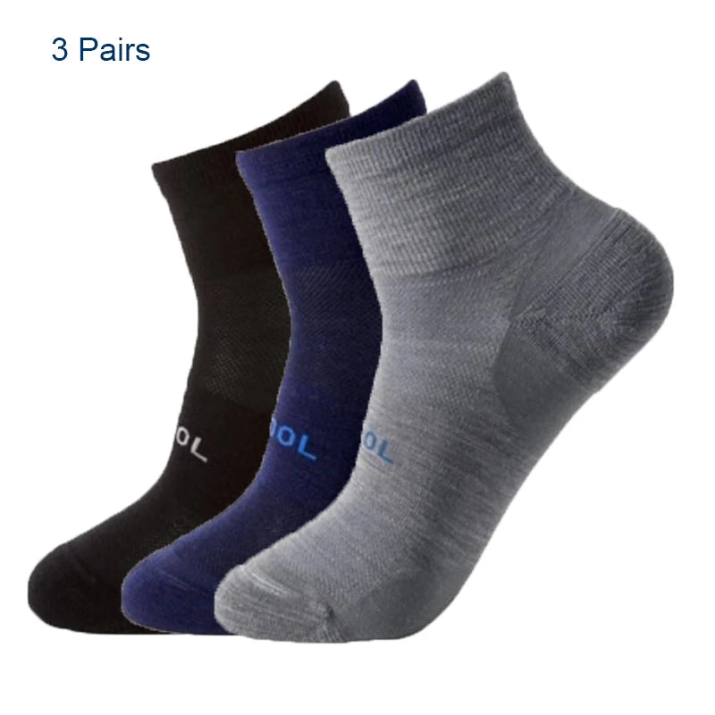 75% Merino Wool Socks for Men Women Merino Wool Blend Thin Running Socks Anti-blister Cushion Hiking Socks Cycling Tennis Socks