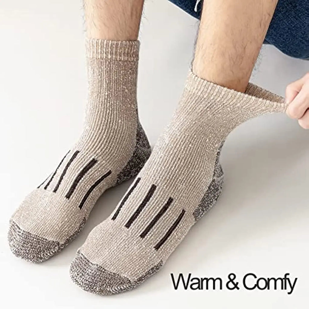 Unisex Merino Wool Ankle Hiking Socks Men Women Outdoor Thermal Warm Cushioned Quarter Sock Moisture Wicking Wool Men Socks