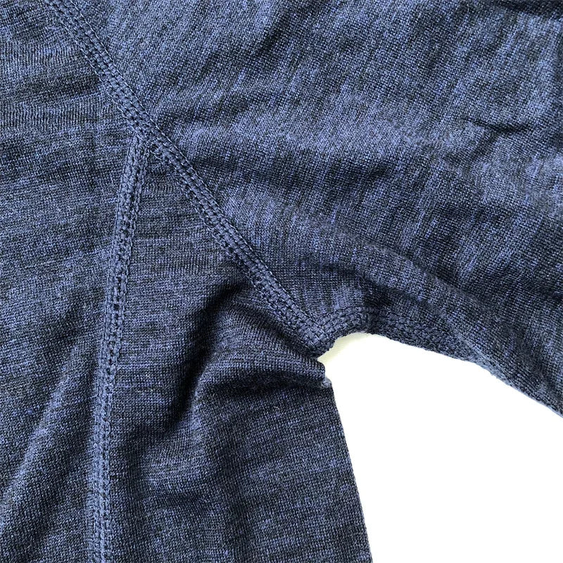 100% Merino Wool Base Layer Men 150G Lightweight Merino Long Sleeve Thermal Underwear Men First Layer Thermal Fit Top Crew Shirt