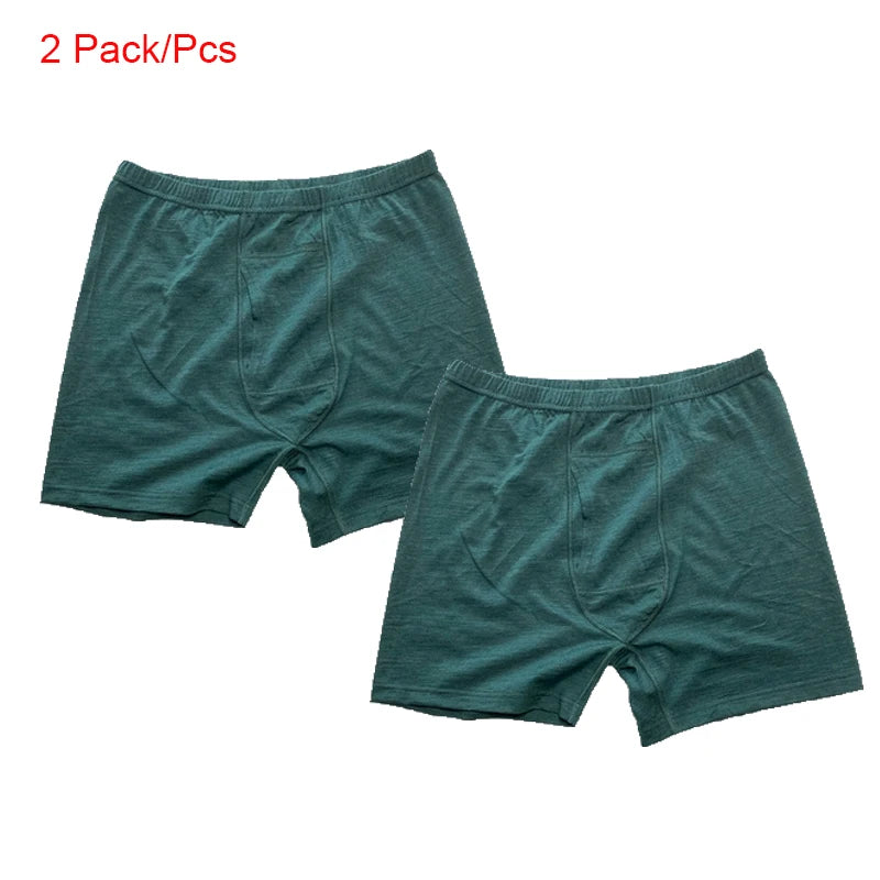 Men Merino Wool Long Drop Boxer Brief 100% Merino Wool Men Underwear Base Layer 240G Men Sports Underpants Fitness Breathable