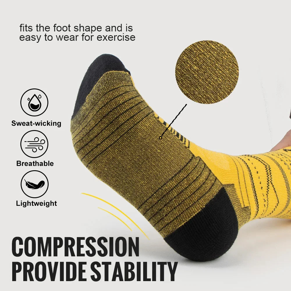 3 Pairs Merino Wool Running Socks Low Cut Sock Compression Support Thick Cushion Wool Socks for Cycling Hiking Moisture Wicking