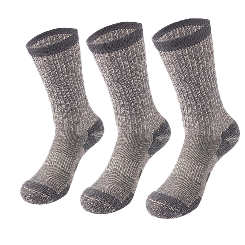 3 Pack Unisex 75% Merino Wool Hiking Socks Men Women Merino Wool Thermal Cozy Winter Boot Sock Midweight Cushion Warm Breathable