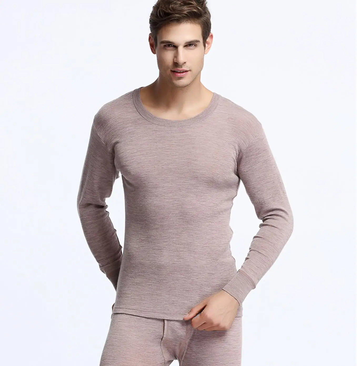 100% Merino Wool Winter Thermal Underwear Set Breathable 230G Midweight Base Layer Tops Pants Set Thermal Underwear Man