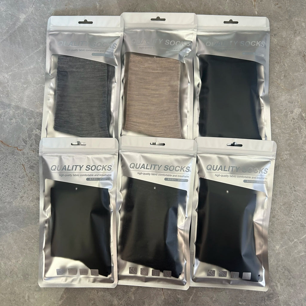 Men's Women's Thin Merino Wool Socks Cozy Casual Lightweight  Warm Breathable Mid-calf Dress Socks 3/5/6 Pairs Pack