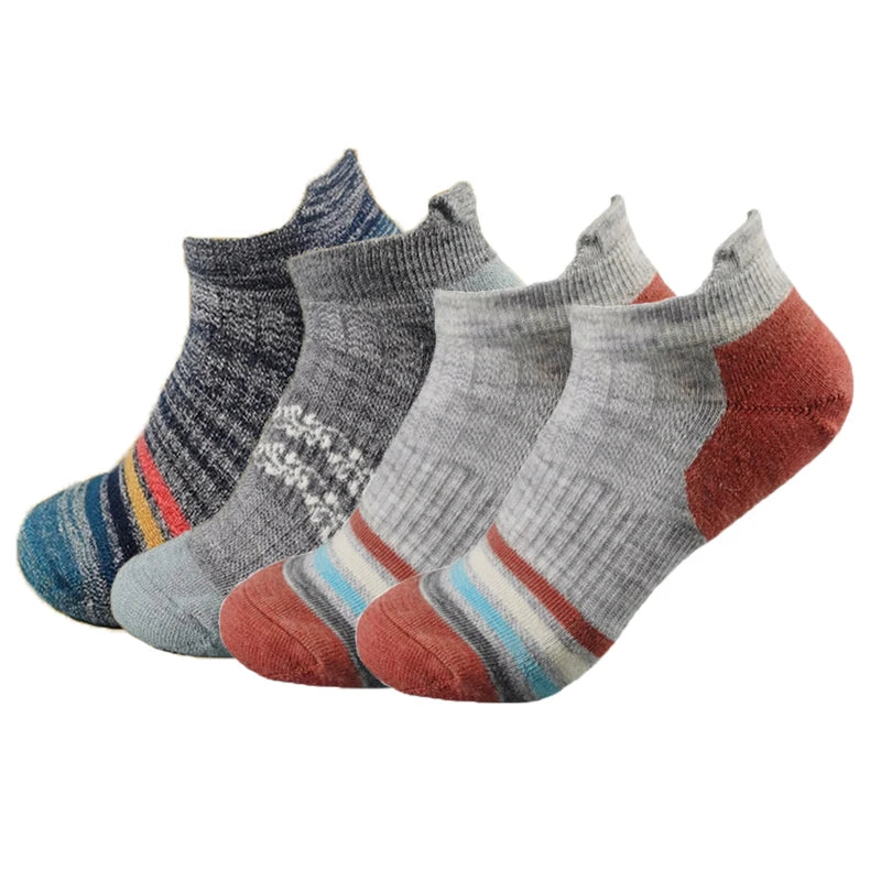 Women's Merino Wool Hiking Socks 50% Merino Wool Low-Cut Cushion Athletic Socks Moisture Wicking Thermal Outdoor Running Socks