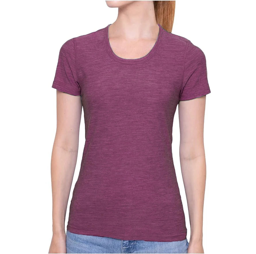 100% Merino Wool T Shirt Women Merino Wool 160G Lightweight Tech Tee Crew Neck Base Layer Women Undershirt Wicking Breathable
