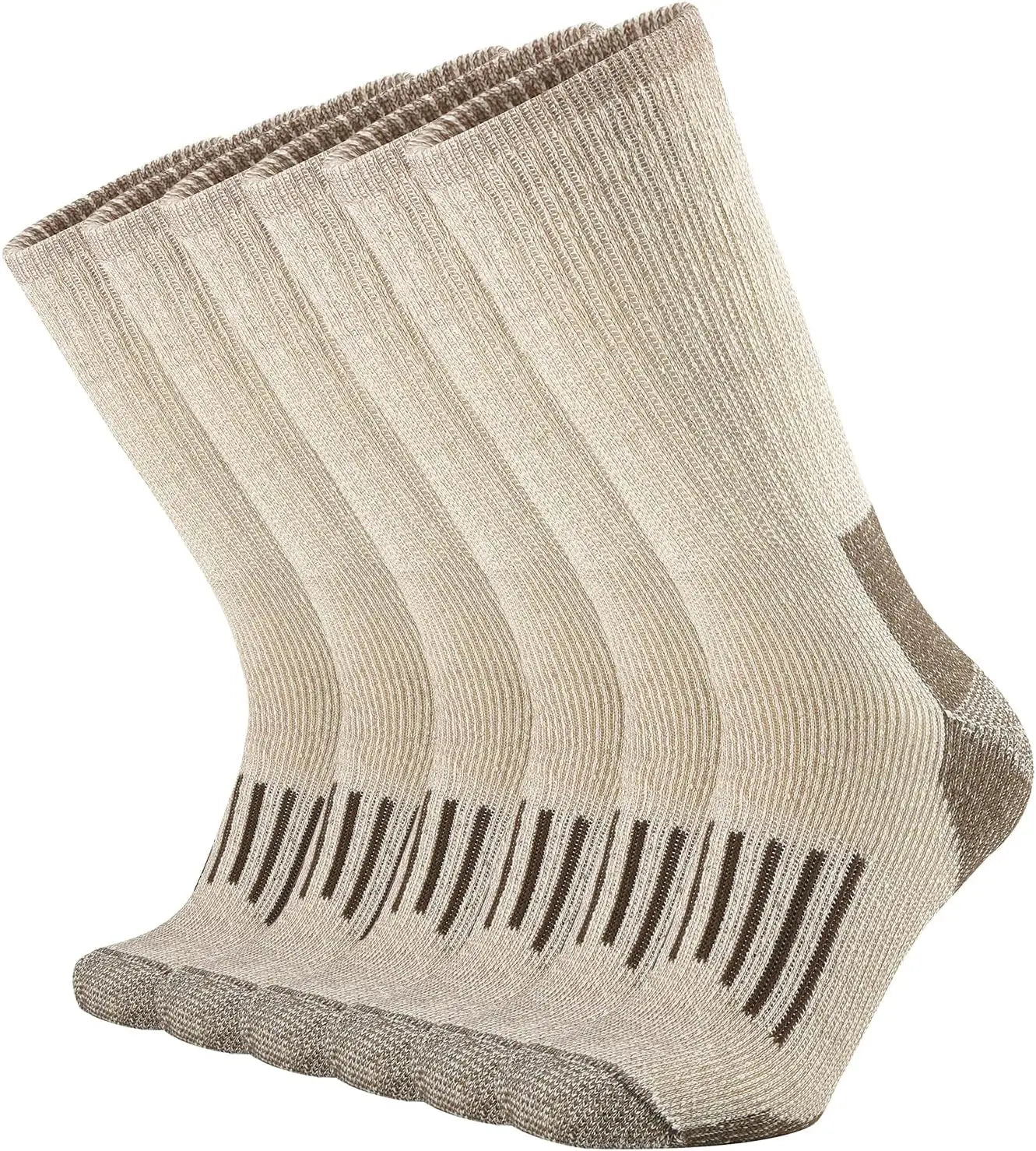 Men's 80% Merino Wool Cushion Crew Socks Moisture Wicking Control for Outdoor Hiking Work Boot Thermal Warm All Seasons