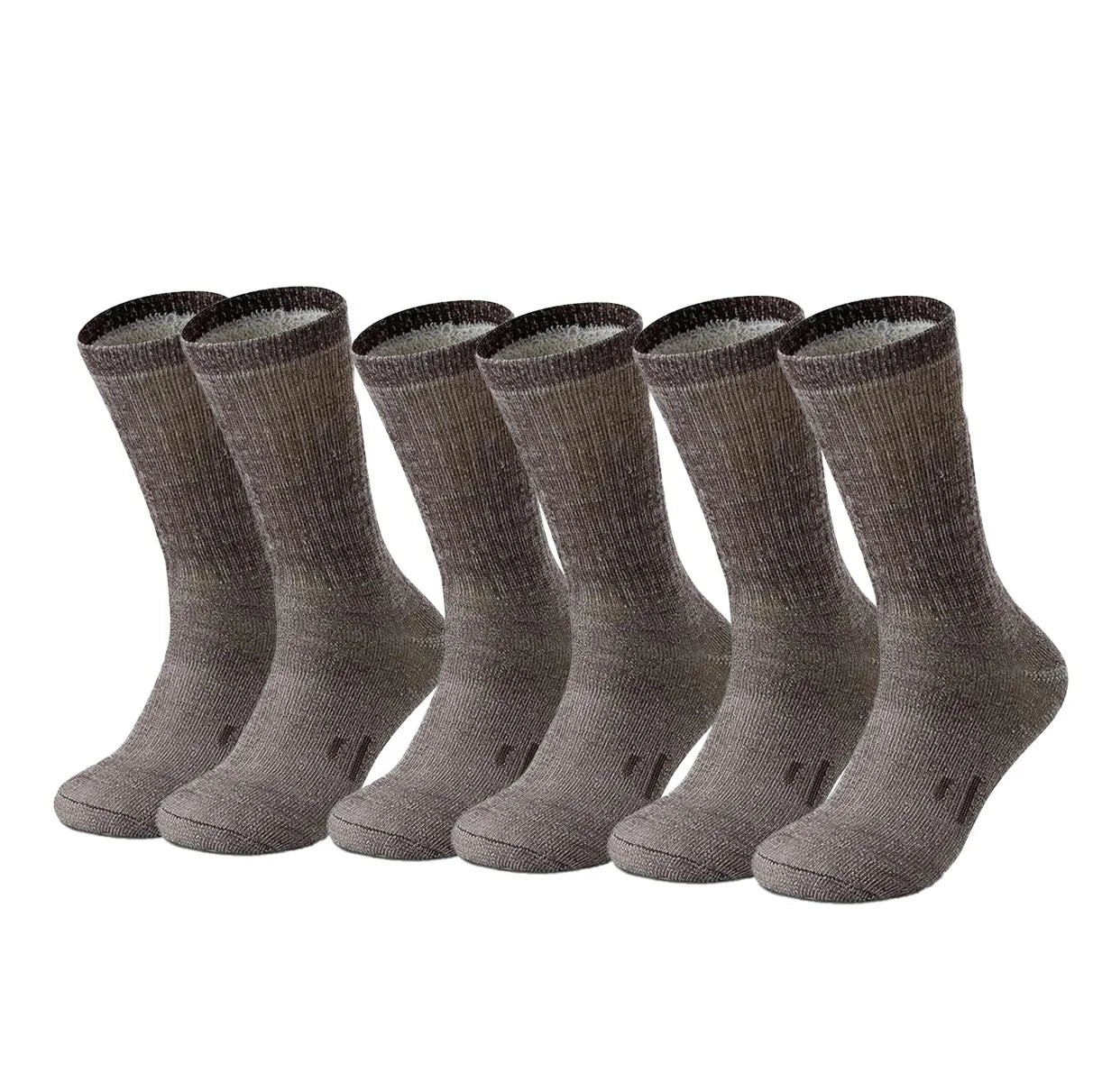Mens 90% Merino Wool Crew Socks Thermal Warm Thickened Terry Socks for Winter Work Hiking Running Outdoor Plus Size 42-47