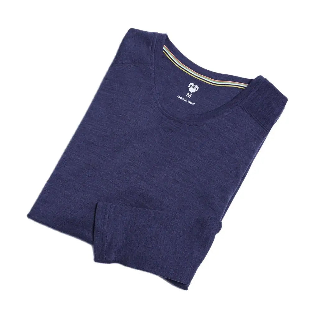 100% Merino Wool Base Layer Mens Merino Wool Shirts for Men Thermal Underwear Long Sleeve T-Shirt for Hiking Hunting 250G