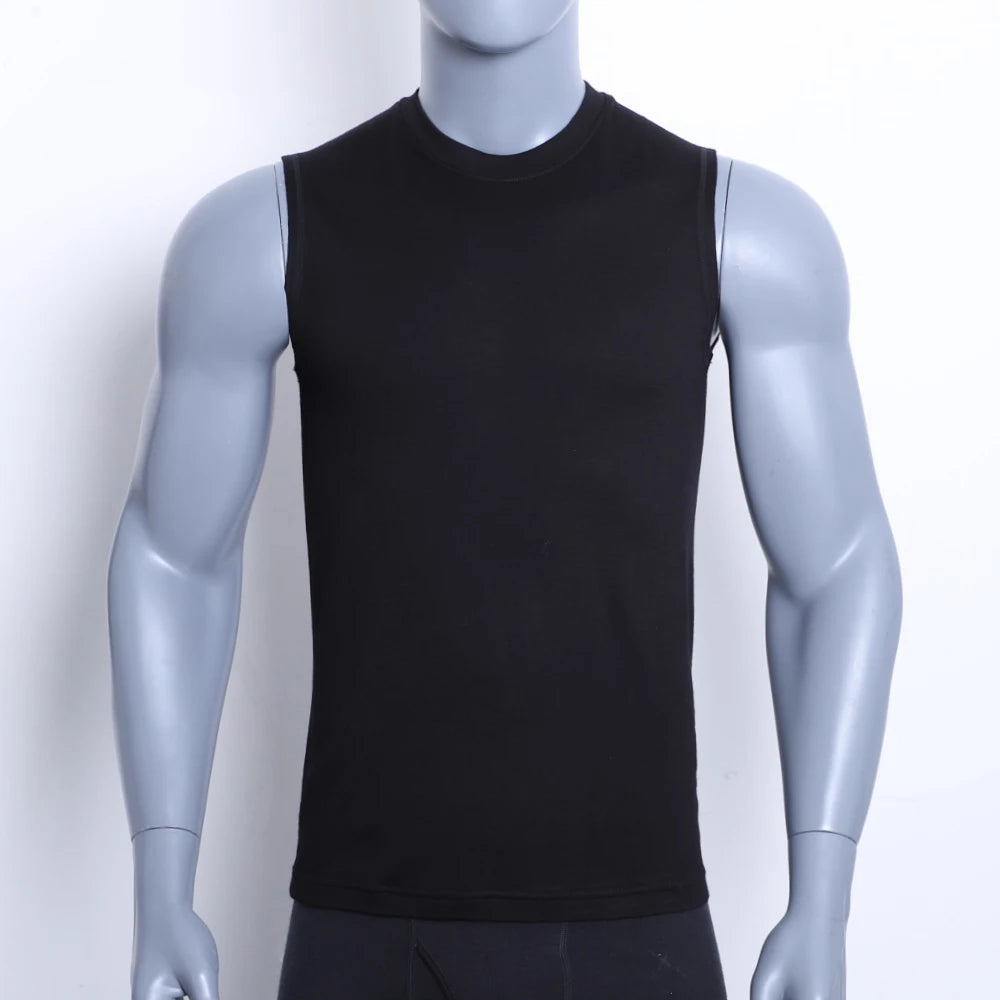 Men‘s Merino Wool Tank Top Active Merino Wool Sleeveless Undershirt Moisture Wicking Breathable Anti-Odor Lightweight Base Layer