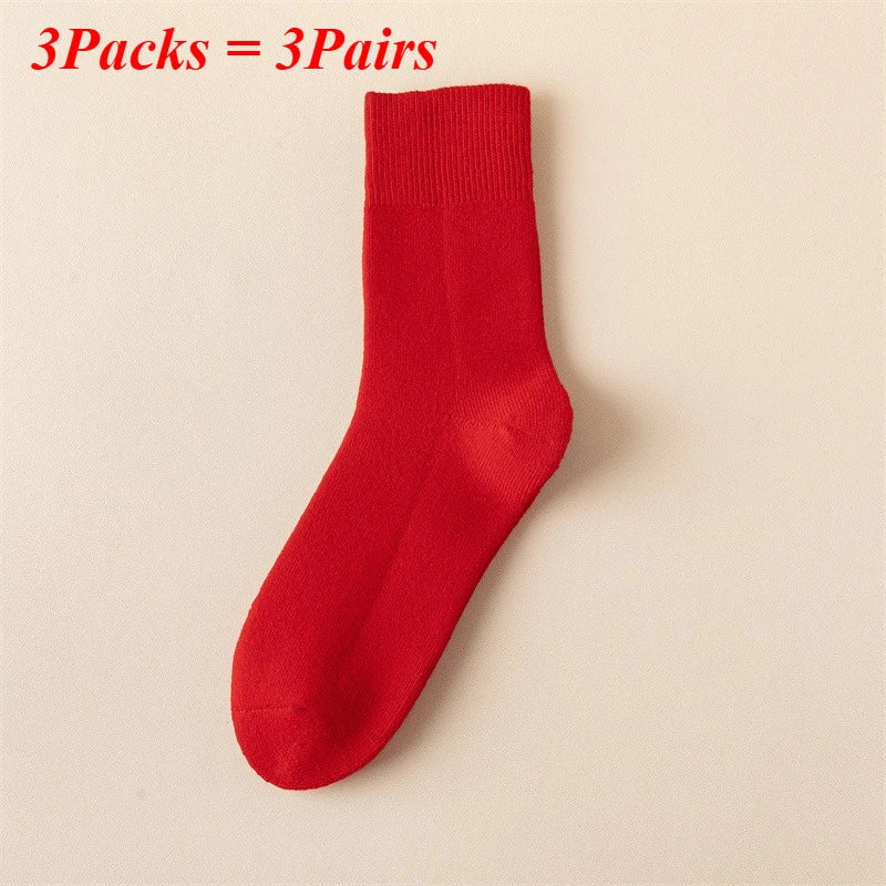 3 Pairs Merino Wool Boot Socks Men Thick Thermal Hiking Winter Warm Wool Socks Heavy Soft Cozy Socks for Cold Weather Size 39-45