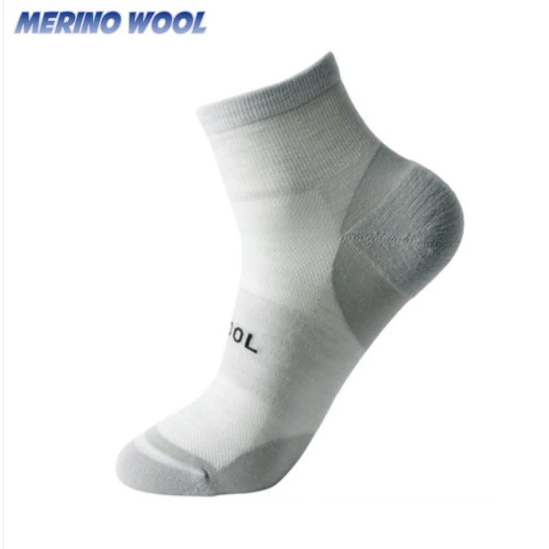 75% Merino Wool Socks for Men Women Merino Wool Blend Thin Running Socks Anti-blister Cushion Hiking Socks Cycling Tennis Socks