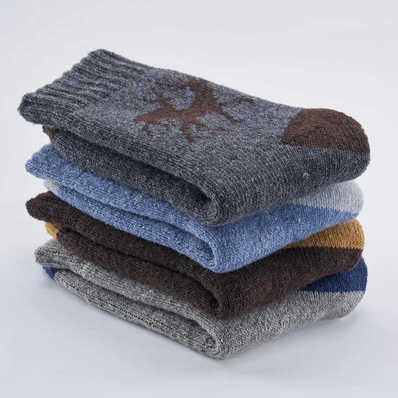 Winter Merino Wool Thermal Socks Men Outdoor Crew Hiking Socks Thick Socks Comfortable Moisture Wicking Breathable