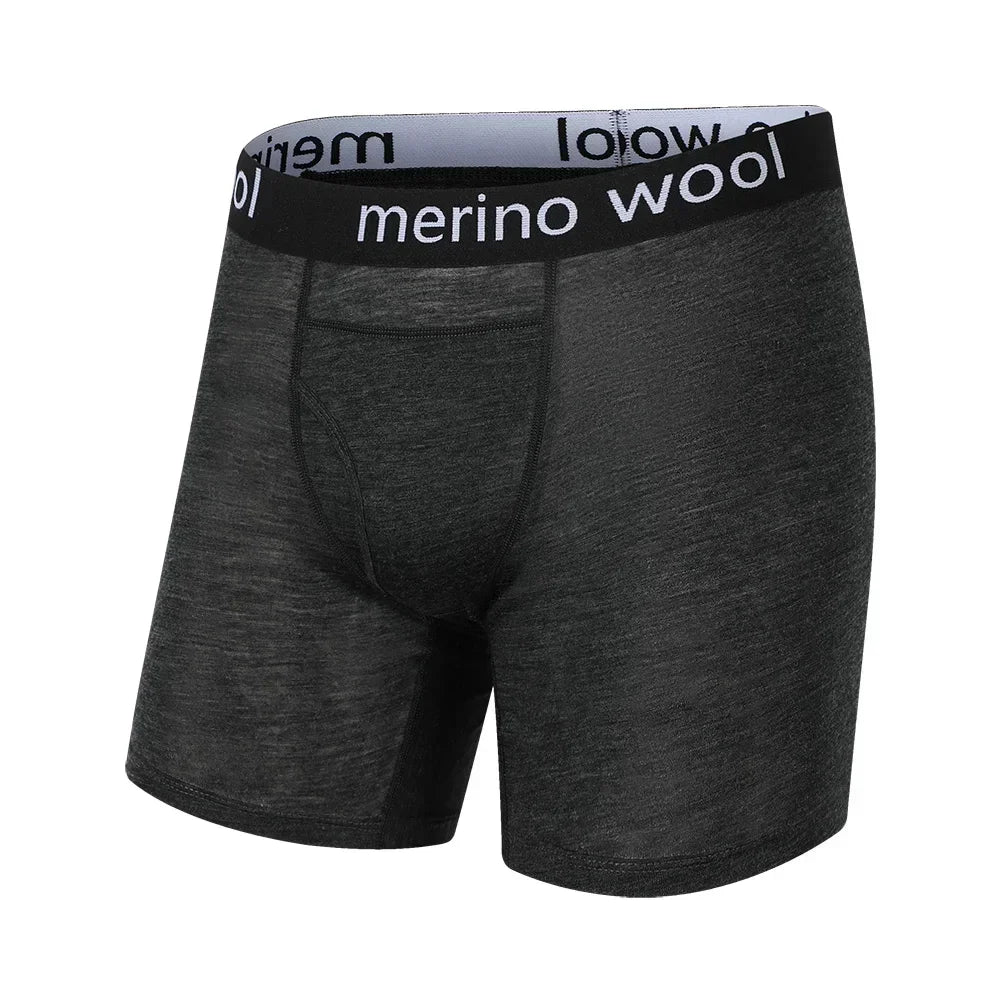 Mens 100% Merino Wool Boxer Briefs Merino Wool Underwear Base Layer Man Merino Boxer Wicking Soft Comfy Breathable Moisture