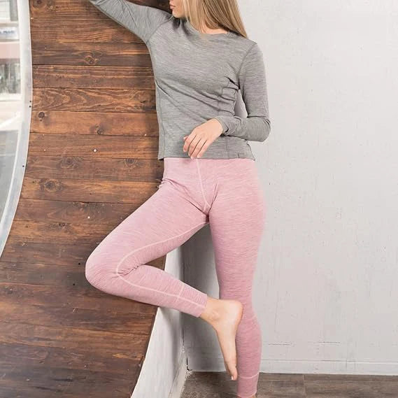 Merino Wool Base Layer Women Pants 100% Merino Wool Leggings Midweight Thermal Underwear Bottom for womens Warm Soft Breathable