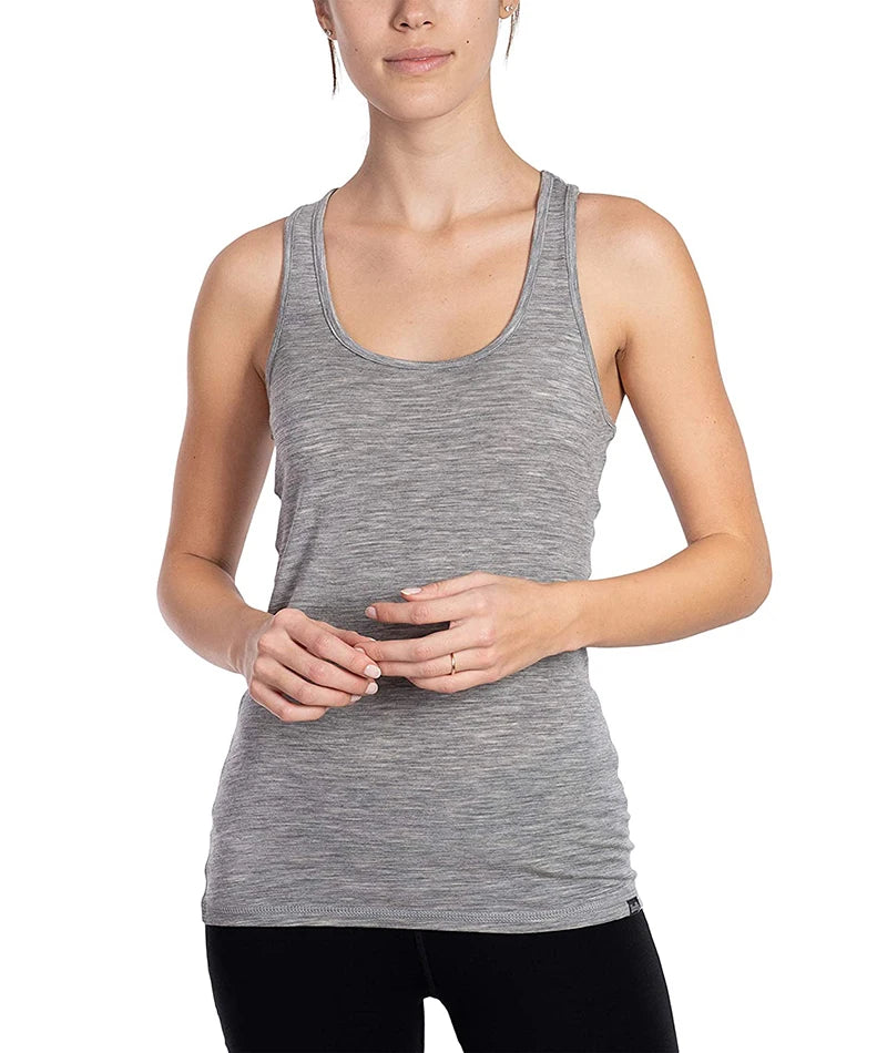 Women's 100% Merino Wool Tank Top Base Layer 160G Merino Wool Lightweight Sleeveless Undershirt Running Hiking Vest Asian Size