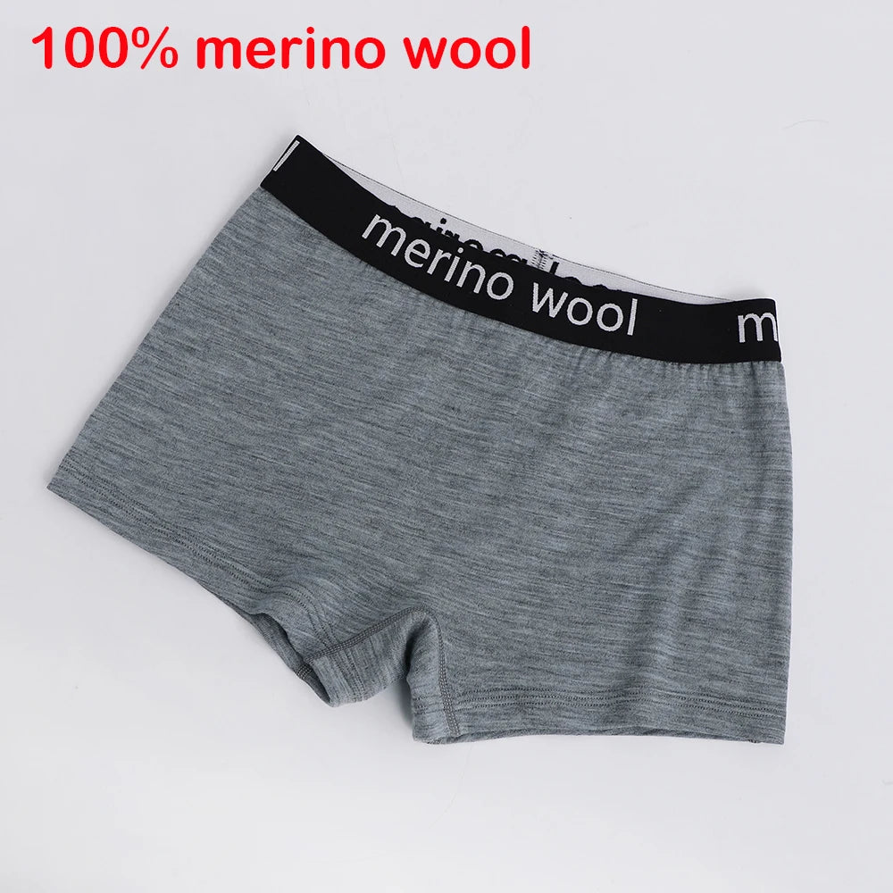 100% Merino Wool Boxer Briefs for Women Wool Underwear Boy Shorts Everyday Weight Breathable Anti-Odor Yoga Fitness Sweatpants