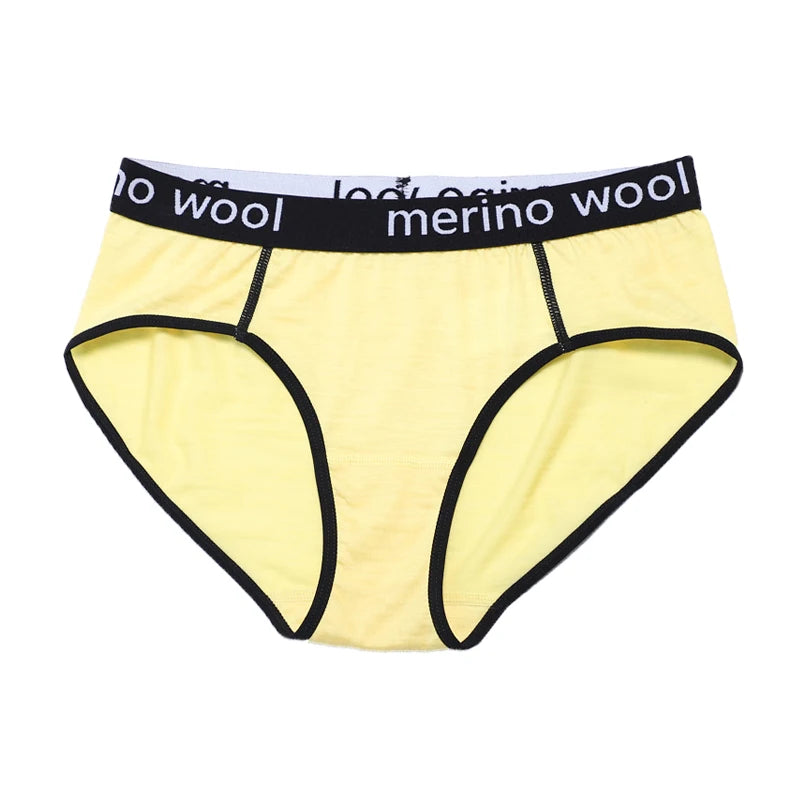 Women's Merino Wool Underwear Bikini Brief 100% Merino Wool Ultralight 180G Sports Panties Soft Wicking Breathable Anti-Odor