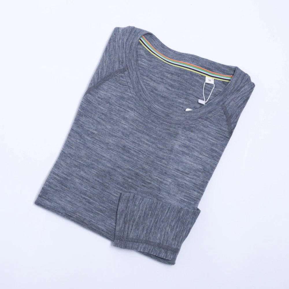Women's 100% Merino Wool Base Layer Shirt 17.5Micro Merino Wool Thermal Underwear Long Sleeve Shirts Wicking Anti-Odor 210G
