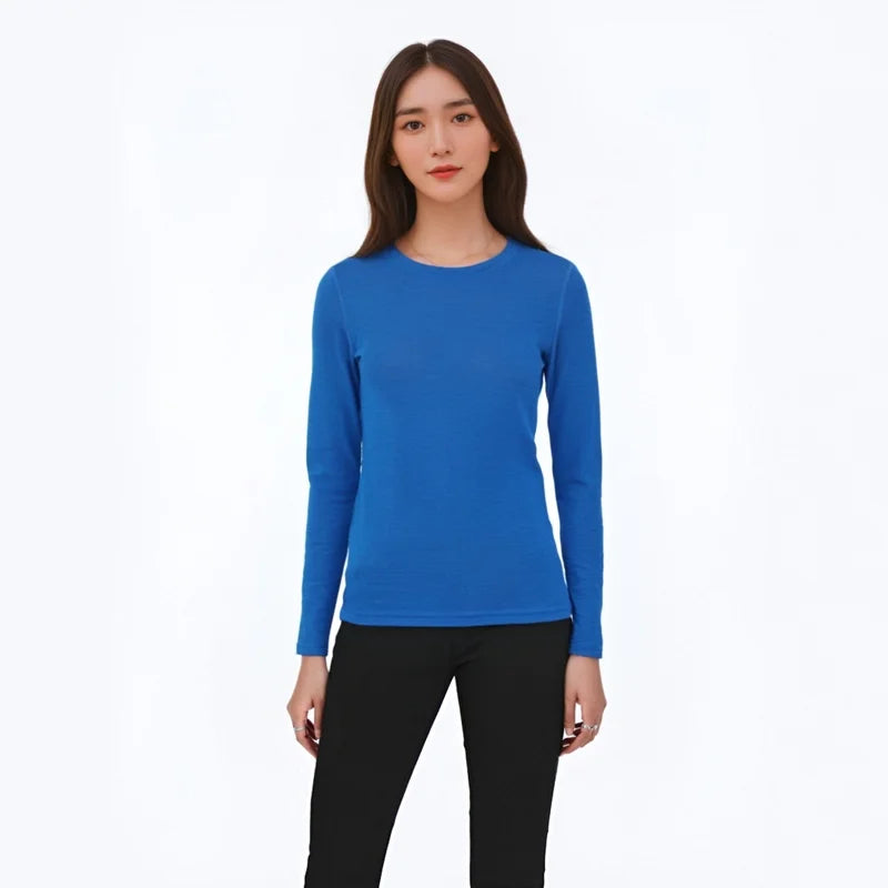 Women's Merino Wool Thermal Underwear Set Winter Outdoor Sports Merino Wool Base Layer Tops Bottoms Set Warm Breathable 170G