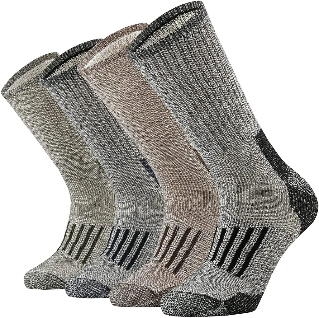 Men Merino Wool Hiking Socks 80% Merino Wool Anti Odor Thicken Hiking Cushion Crew Socks Men Merino Outdoor Thermal Socks