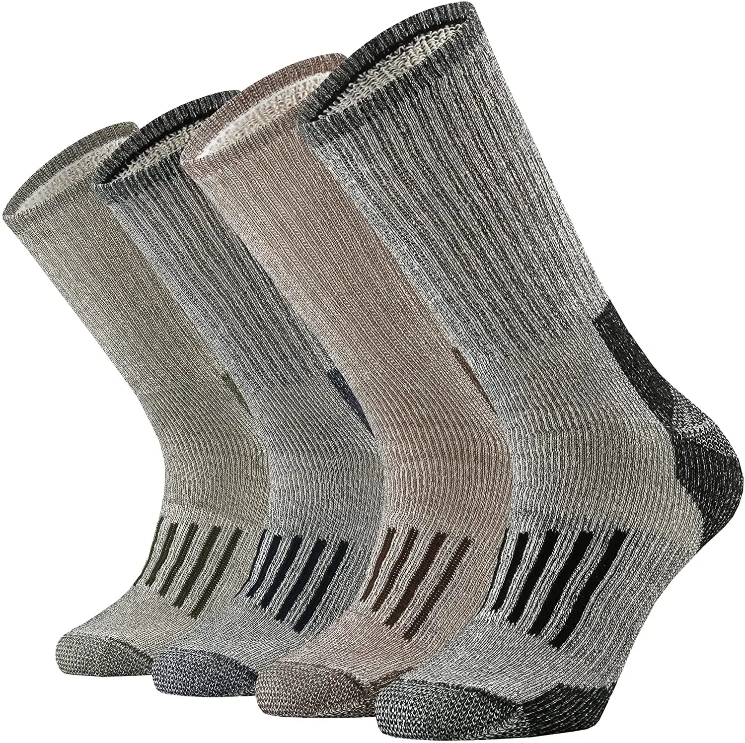 Men Merino Wool Hiking Socks 80% Merino Wool Anti Odor Thicken Hiking Cushion Crew Socks Men Merino Outdoor Thermal Socks