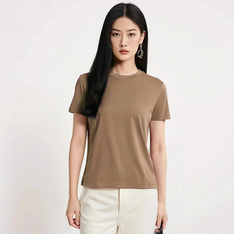 16.5Micro Merino Wool T Shirt Women Lightweight 100% Merino Wool Base Layer Short Sleeve Running Hiking Tee Moisture-Wicking