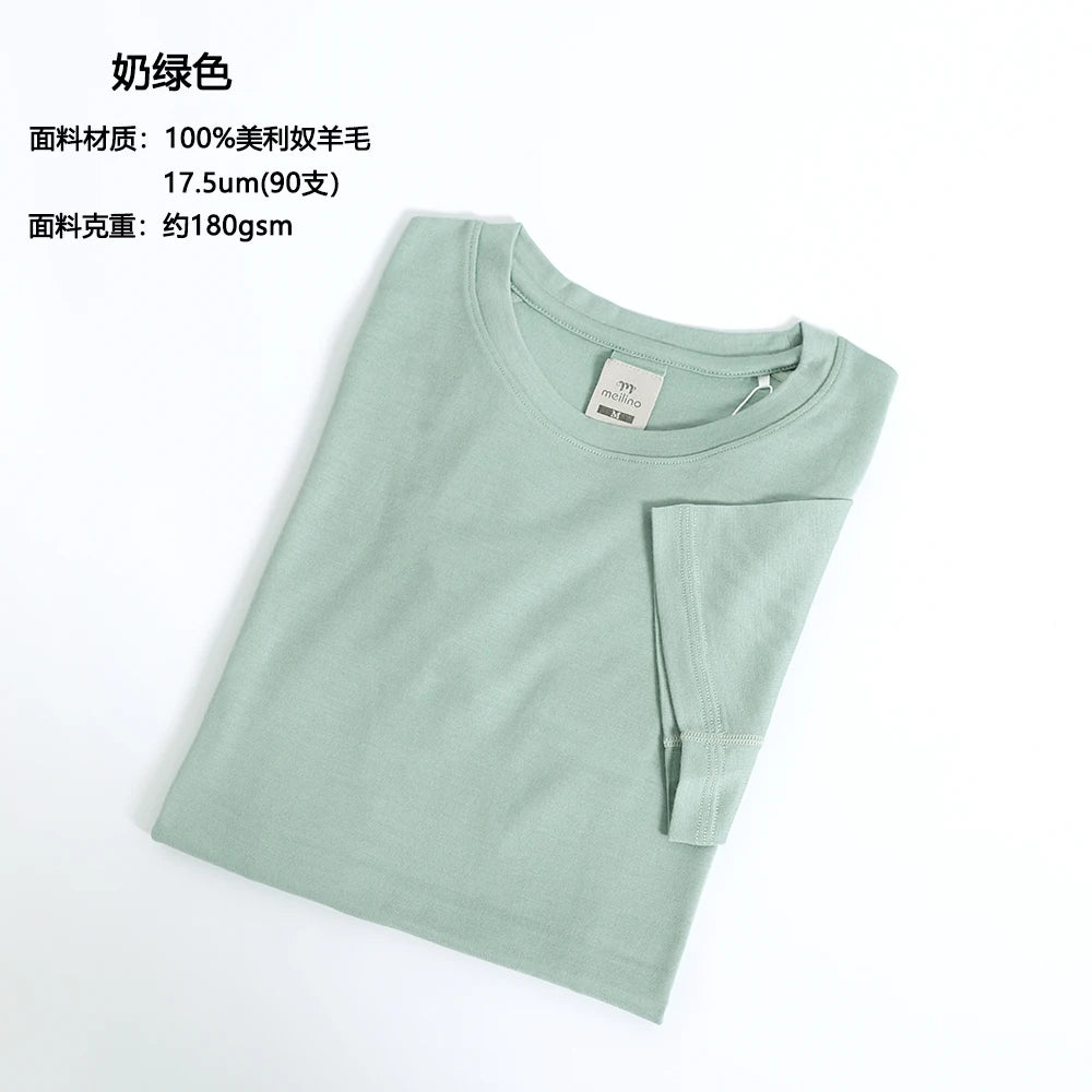 100% Merino Wool T Shirt Womens Merino Short Sleeve Slim Fit Base Layer Tee Hiking Yoga Running Breathable Wicking Quick Drying