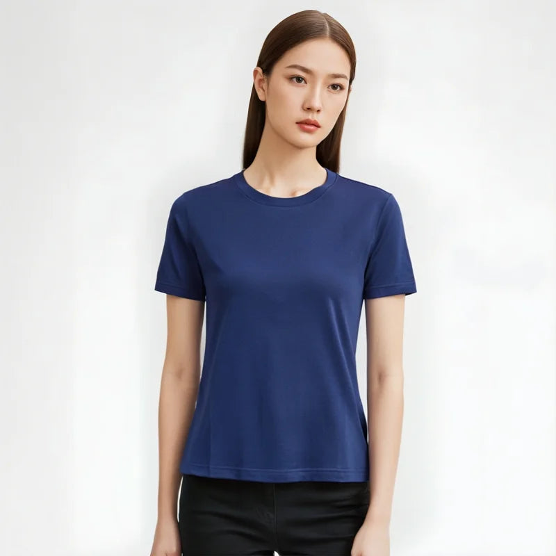 16.5Micro Merino Wool T Shirt Women Lightweight 100% Merino Wool Base Layer Short Sleeve Running Hiking Tee Moisture-Wicking