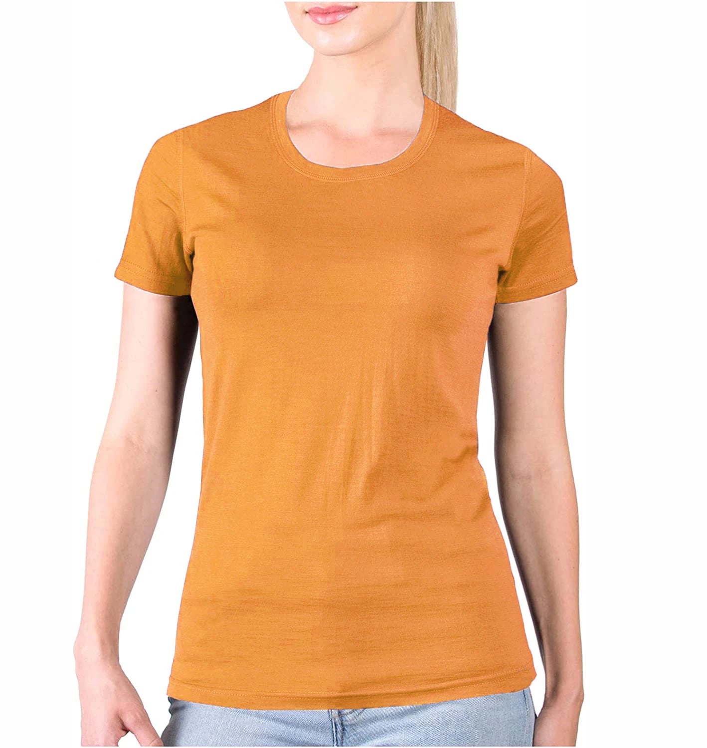 100% Merino Wool T-Shirt Womens Lightweight Short Sleeve Crew Shirts Merino Wool Base Layer Women Undershirt No Itch Breathable