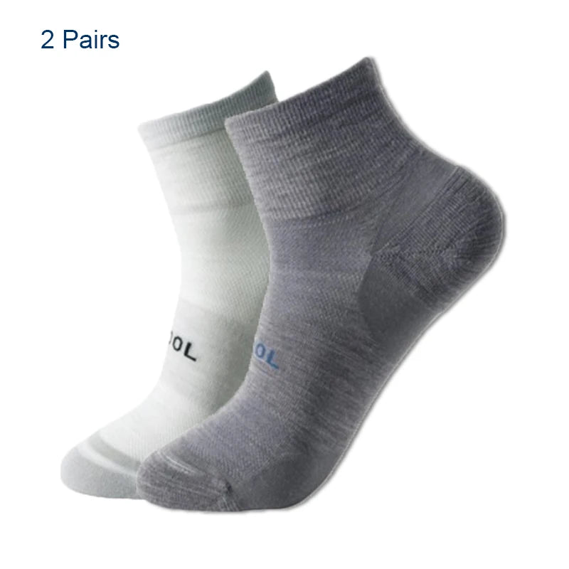 75% Merino Wool Socks for Men Women Merino Wool Blend Thin Running Socks Anti-blister Cushion Hiking Socks Cycling Tennis Socks