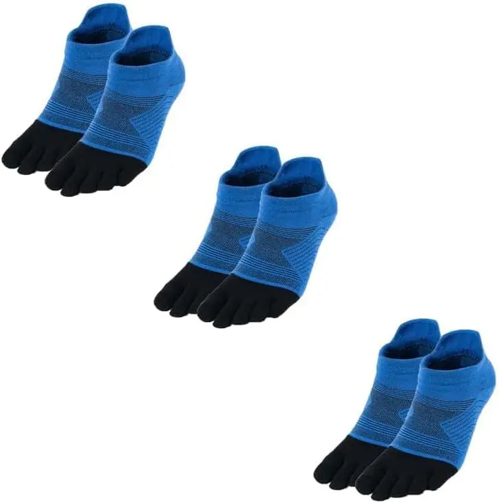 3 Pairs Merino Wool Five Toe Socks for Mens Womens Moisture Wicking Athletic Running Finger Socks Ankle Height