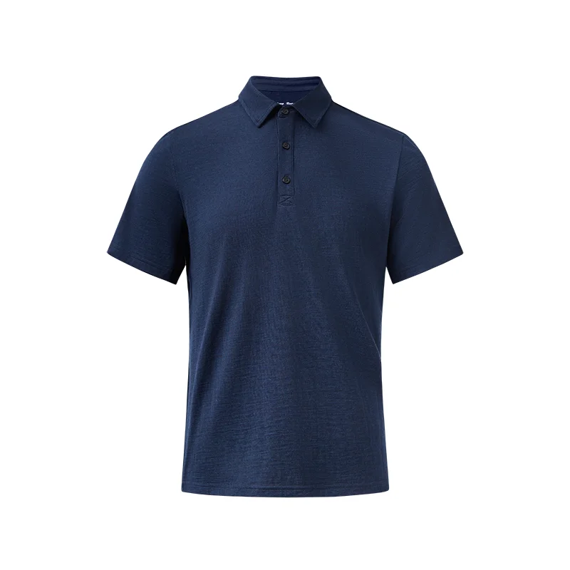 100% Merino Wool Polo Shirts Mens Merino Wool Short Sleeve Shirts Anti-Odor Moisture Wicking Base Layer Tee for Travel Hiking