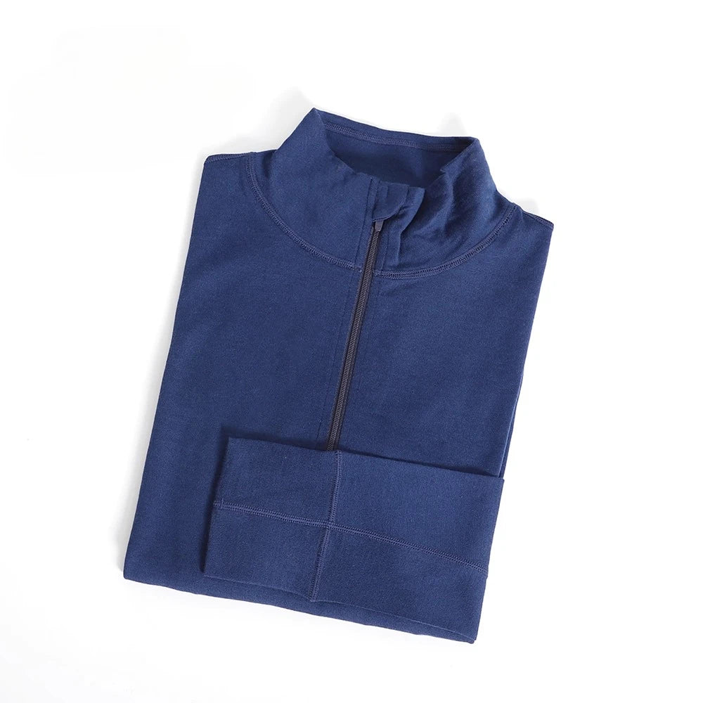 Women 100% Merino Wool Base Layer Top Long Sleeve Shirts 230G Midweight Merino Wool Half-Zip Crew Neck Sweatshirt for Ski Hiking