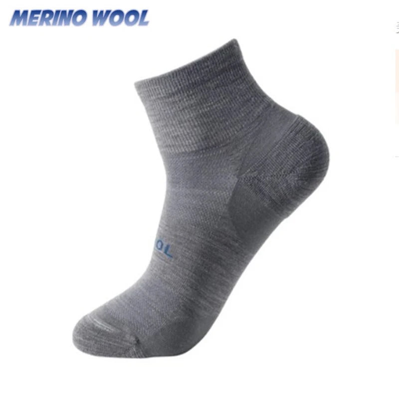75% Merino Wool Socks for Men Women Merino Wool Blend Thin Running Socks Anti-blister Cushion Hiking Socks Cycling Tennis Socks