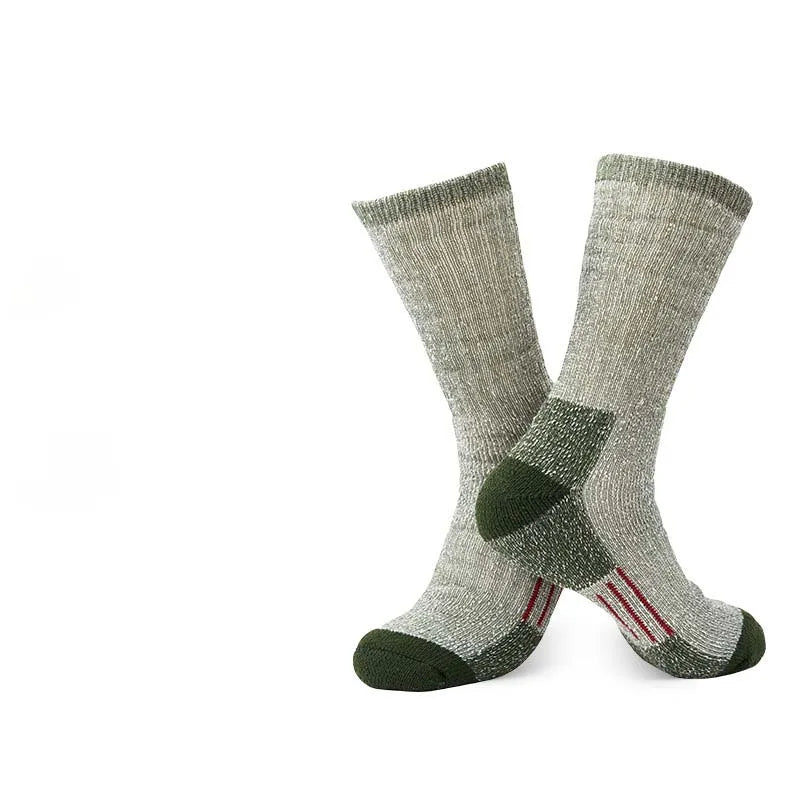 Mens Merino Wool Crew Boot Socks Winter Outdoor Thermal Warm Socks Work Hiking Running Socks Packs Euro Size 41-45