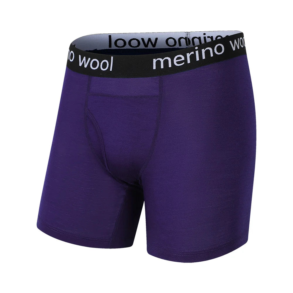 100% Merino Wool Mens Lightweight Boxer Brief Merino Wool Underwear Soft Moisture Wicking Breathable Sports Hiking Underpants