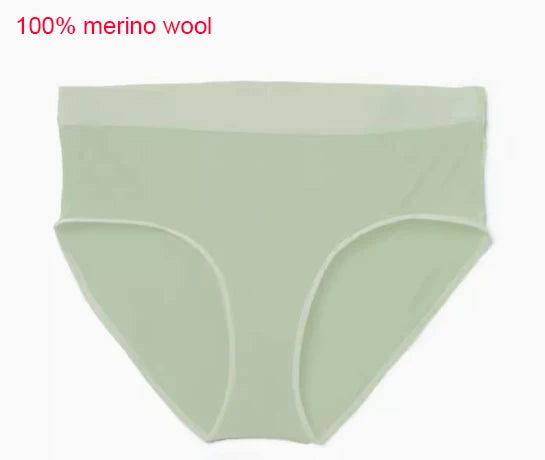 Women's Merino Wool Briefs Thin Bikini Brief Ultralight Wicking Breathable Anti-Odor Merino Wool Panties Athletic Underwear