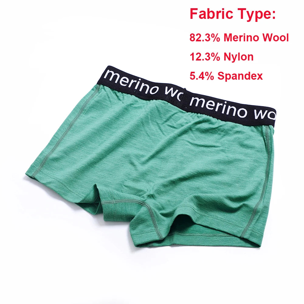 Women's Merino Wool Underwear Boxer Briefs Yoga Sweatpants Fitness Panties Wicking Quick Dry Breathable Wool Underpants