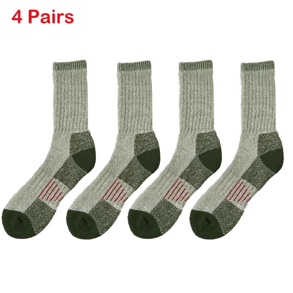 Mens Merino Wool Crew Boot Socks Winter Outdoor Thermal Warm Socks Work Hiking Running Socks Packs Euro Size 41-45