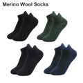 4 Pairs Merino Wool Ankle Socks Men Women Athletic Thin Running Socks Merino Everyday Socks Wicking Breathable Anti-Odor
