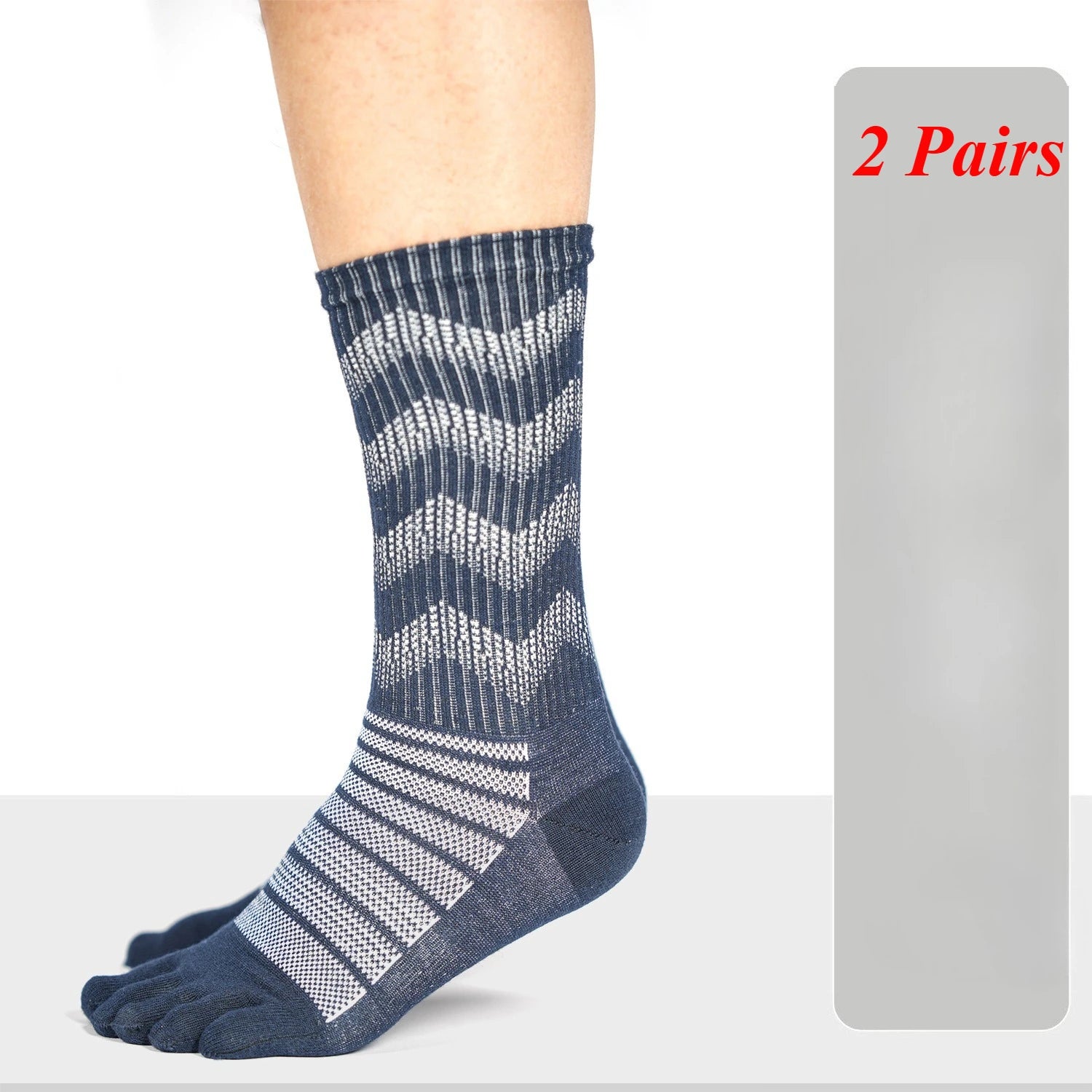 Men Women Merino Wool Toe Socks for Hiking Running  Winter Thermal Warm Boot Work Cushion Five Finger Socks 2 Pairs